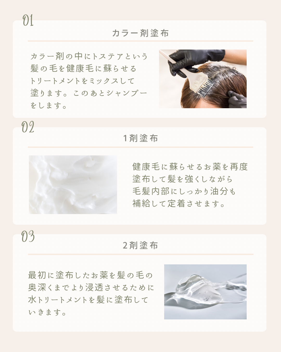 髪質改善の施術説明の制作例・1枚目